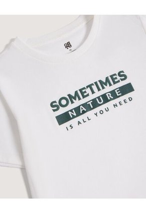 Camiseta Screen Cuello Redondo Para Niño  Infantil Niño Crema Ostu