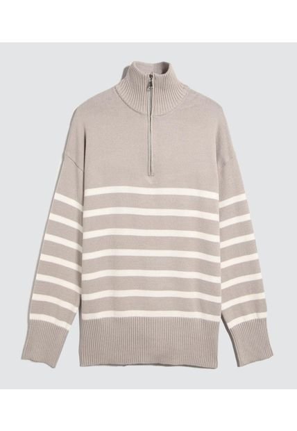 Saco Para Mujer Cuello Alto O Cuello Tortuga Color Gris  Marca Ostu #40330081