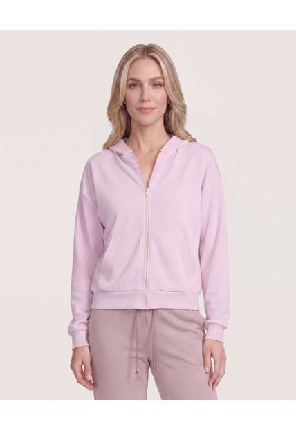 Hoodie Unicolor  Para Mujer Lila Ostu