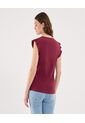 Blusa Para Mujer Manga Corta Color Vino Marca Ostu #40121156 de Ostu