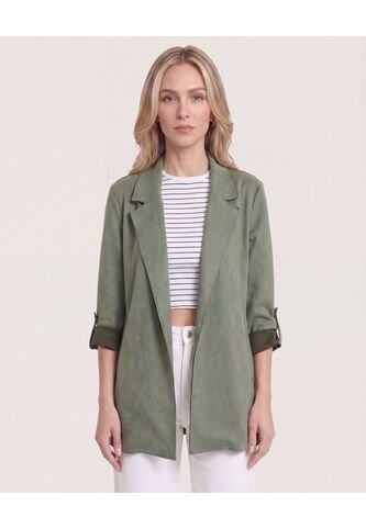 Blazer Unicolor  Para Mujer Verde Ostu Ostu