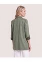 Blazer Unicolor  Para Mujer Verde Ostu de Ostu
