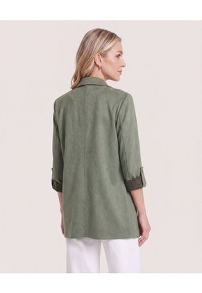 Blazer Unicolor  Para Mujer Verde Ostu