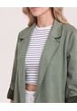 Blazer Unicolor  Para Mujer Verde Ostu de Ostu