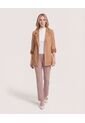 Blazer Unicolor  Para Mujer Camel Ostu de Ostu
