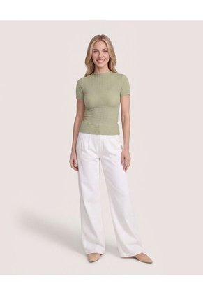 Camiseta Con Textura  Para Mujer Verde Ostu