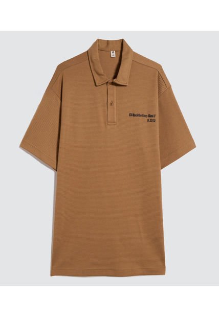 Polo Para Hombre Cuello Maquina Sin Bolsillo Color Café  Marca Ostu #60110702