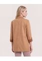 Blazer Unicolor  Para Mujer Camel Ostu de Ostu