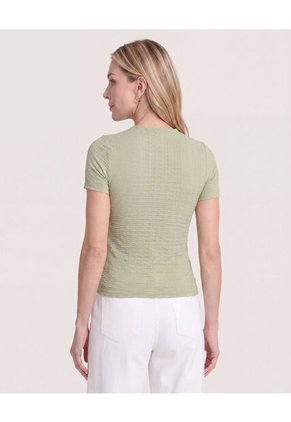 Camiseta Con Textura  Para Mujer Verde Ostu