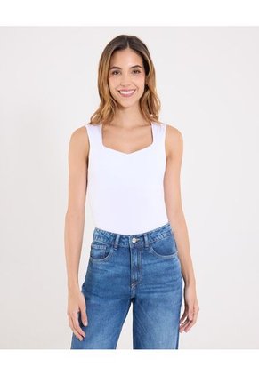 Body  Para Mujer Manga Sisa Color Blanco Marca Ostu #40200192