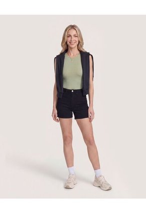 Body Básico Manga Sisa  Para Mujer Verde Ostu