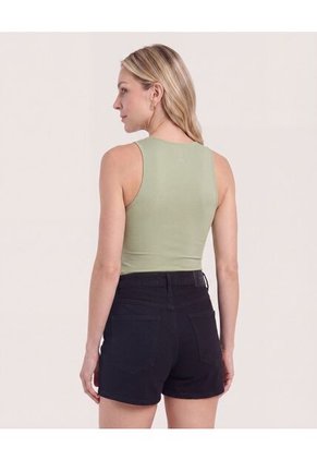 Body Básico Manga Sisa  Para Mujer Verde Ostu