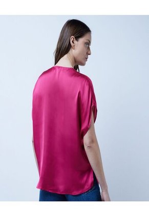 Blusa Para Mujer Manga Corta Color Fucsia Marca Ostu #40120943