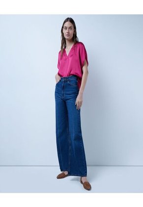 Blusa Para Mujer Manga Corta Color Fucsia Marca Ostu #40120943