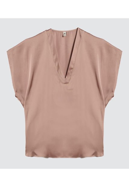 Blusa Para Mujer Manga Corta Color Café  Marca Ostu #40121049