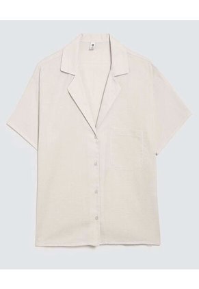 Camisa Para Mujer Manga Corta Color Beige Marca Ostu #40010268