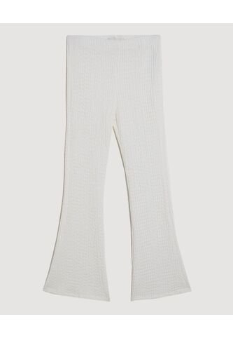 Pantalón Flare Texturizado Para Niña  Infantil Niña Crema Ostu Ostu