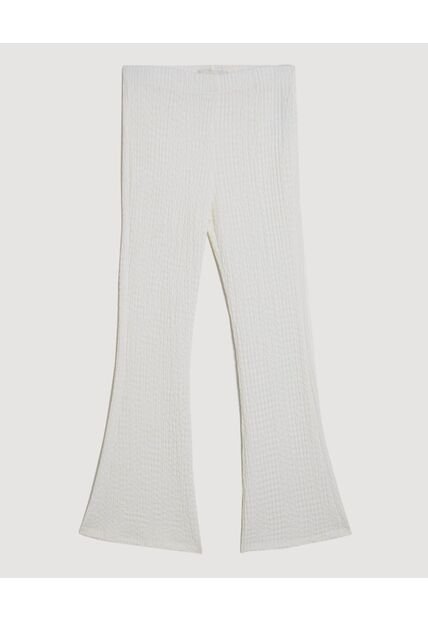 Pantalón Flare Texturizado Para Niña  Infantil Niña Crema Ostu