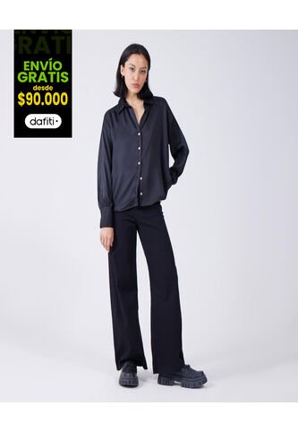 Camisa Para Mujer Manga Larga Color Negro Marca Ostu #40010152 Ostu