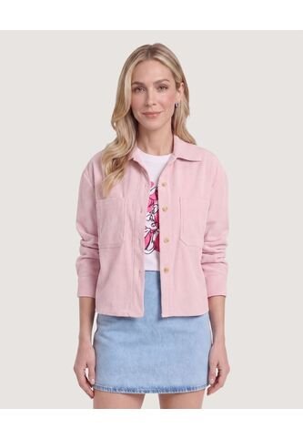 Chaqueta Sobrecamisa Pana  Para Mujer Rosa Ostu Ostu