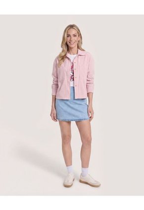 Chaqueta Sobrecamisa Pana  Para Mujer Rosa Ostu