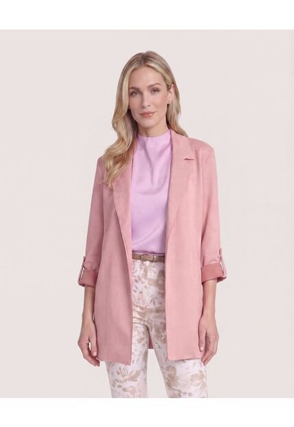 Blazer Unicolor  Para Mujer Rosado Ostu