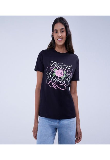 Camiseta Para Mujer Manga Corta Color Negro Marca Ostu #40092316