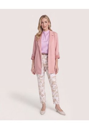 Blazer Unicolor  Para Mujer Rosado Ostu