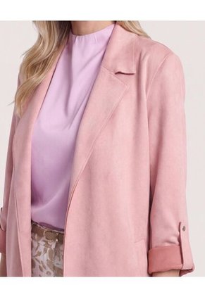 Blazer Unicolor  Para Mujer Rosado Ostu