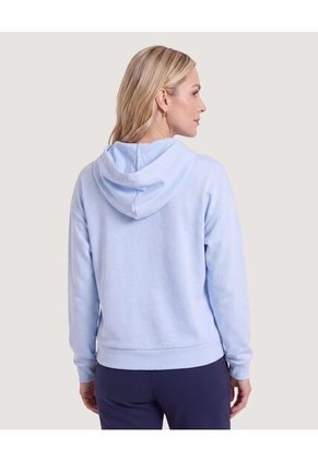Hoodie Unicolor  Para Mujer Celeste Ostu