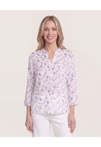 Blusa Basica Manga ¾  Para Mujer Lila Ostu Ostu