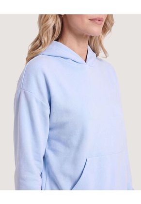 Hoodie Unicolor  Para Mujer Celeste Ostu