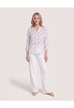 Blusa Basica Manga ¾  Para Mujer Lila Ostu