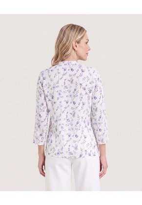 Blusa Basica Manga ¾  Para Mujer Lila Ostu