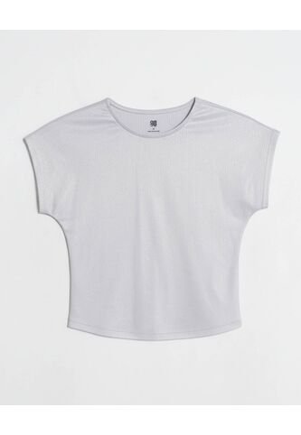 Camiseta Manga Corta Con Textura  Infantil Niña Gris Ostu Ostu