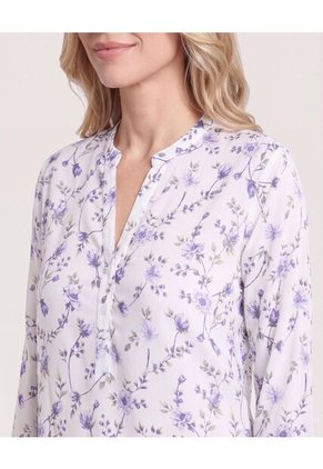 Blusa Basica Manga ¾  Para Mujer Lila Ostu