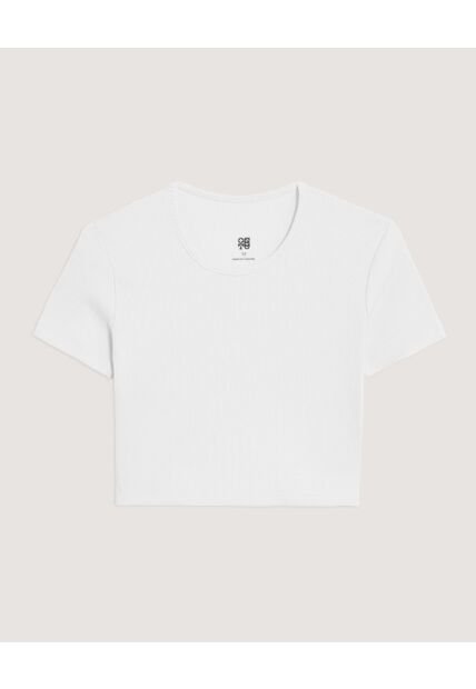 Camiseta Cropped Para Niña  Infantil Niña Crema Ostu