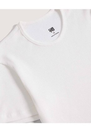 Camiseta Cropped Para Niña  Infantil Niña Crema Ostu