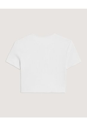Camiseta Cropped Para Niña  Infantil Niña Crema Ostu