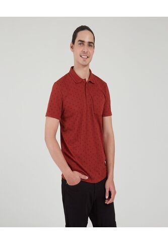 Polo Para Hombre Cuello Tejido Con Bolsillo Color Café Oscuro Marca Ostu #60110576 Ostu