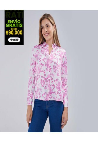 Camisa Para Mujer Manga Larga Color Rosado  Marca Ostu #40010226 Ostu