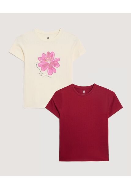 Duo De Camisetas Para Niña  Infantil Niña Negro Ostu