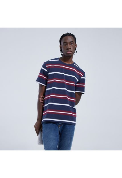 Camiseta Para Hombre Manga Corta Color Azul  Marca Ostu #60090933