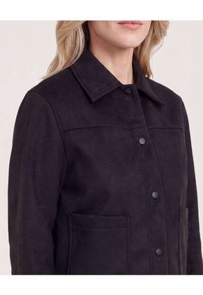 Chaqueta Con Bolsillos  Para Mujer Negro Ostu