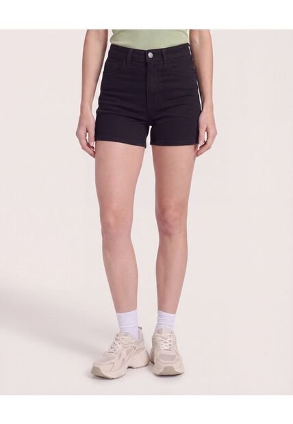 Short Mom Tiro Alto  Para Mujer Negro Ostu