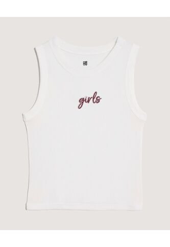 Camiseta Tipo Tank Para Niña  Infantil Niña Crema Ostu Ostu