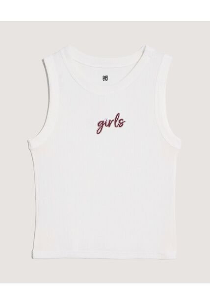 Camiseta Tipo Tank Para Niña  Infantil Niña Crema Ostu