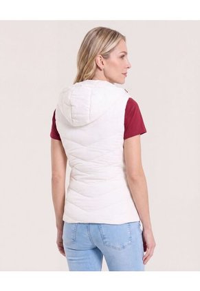 Chaleco Acolchado Unicolor  Para Mujer Blanco Ostu