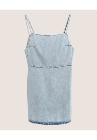 Vestido Corto Denim Tiras Delgadas  Para Mujer Azul Ostu Ostu