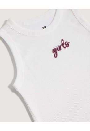 Camiseta Tipo Tank Para Niña  Infantil Niña Crema Ostu